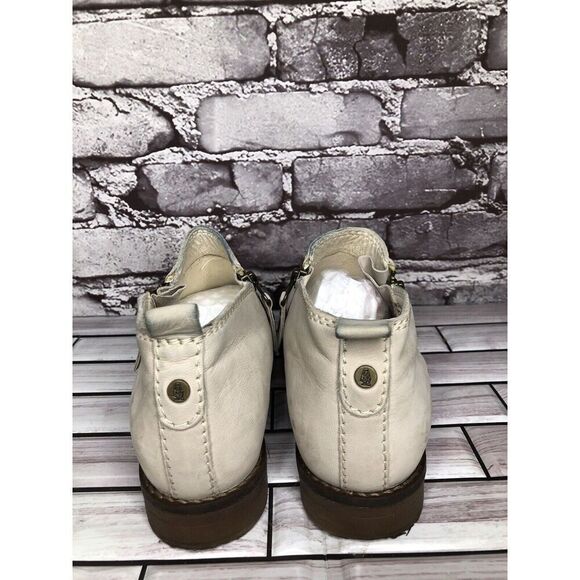 Hush Puppies Medium Moyen Ivory Suede Leather Zip Heel Booties Women Sz 8M US/39 - Picture 4 of 16